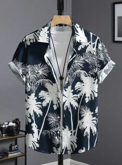 KissICON CSZHD20250111M / 3XL Luxury Black Hawaiian Shirt Vintage Funny Slim Fit