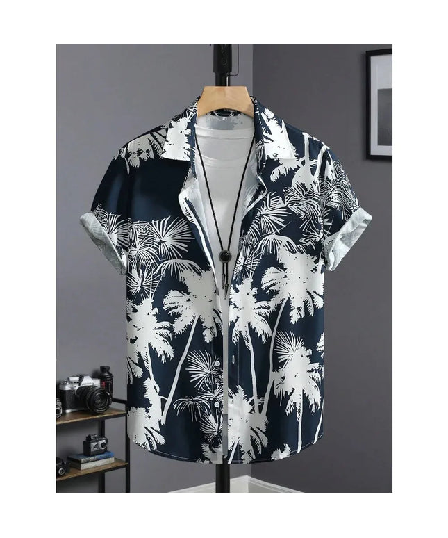 KissICON CSZHD20250111M / 3XL Luxury Black Hawaiian Shirt Vintage Funny Slim Fit