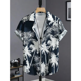 KissICON CSZHD20250111M / 3XL Luxury Black Hawaiian Shirt Vintage Funny Slim Fit