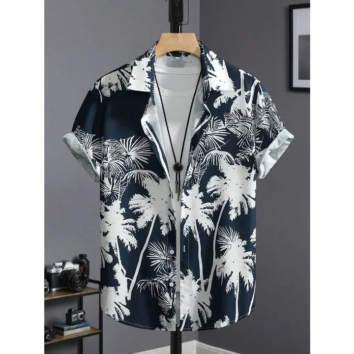 Luxury Black Hawaiian Shirt Vintage Funny Slim Fit