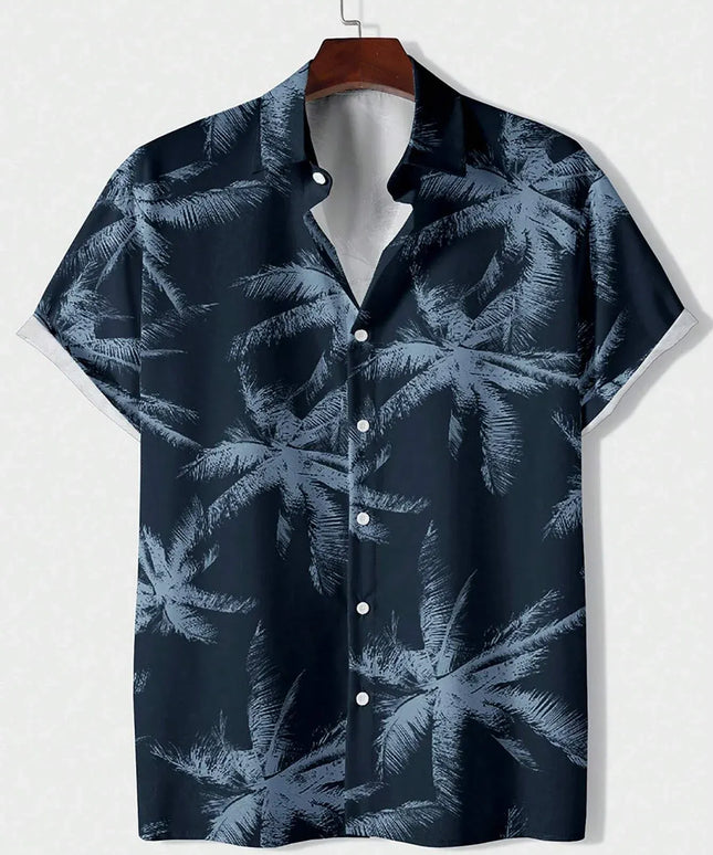 KissICON CSZHD20250111N / 3XL Luxury Black Hawaiian Shirt Vintage Funny Slim Fit