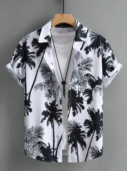 KissICON CSZHD20250111P / 3XL Luxury Black Hawaiian Shirt Vintage Funny Slim Fit