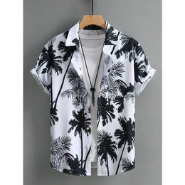 KissICON CSZHD20250111P / M Luxury Black Hawaiian Shirt Vintage Funny Slim Fit
