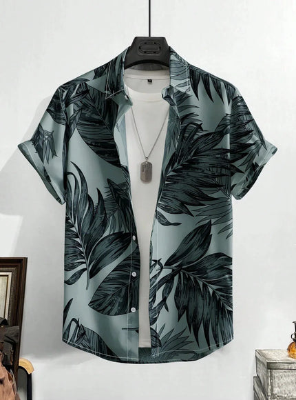KissICON CSZHD20250111Q / M Luxury Black Hawaiian Shirt Vintage Funny Slim Fit