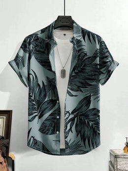 KissICON CSZHD20250111Q / M Luxury Black Hawaiian Shirt Vintage Funny Slim Fit