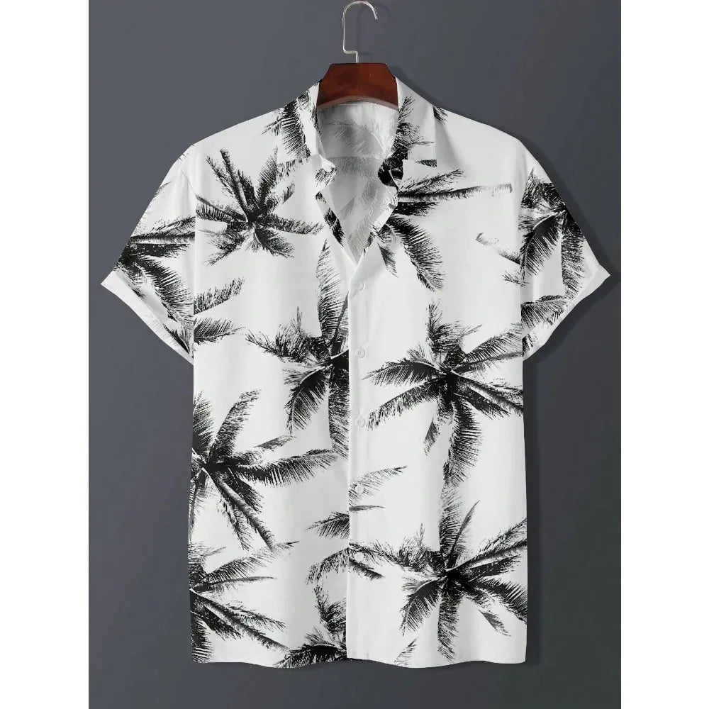 KissICON CSZHD20250111S / 3XL Luxury Black Hawaiian Shirt Vintage Funny Slim Fit