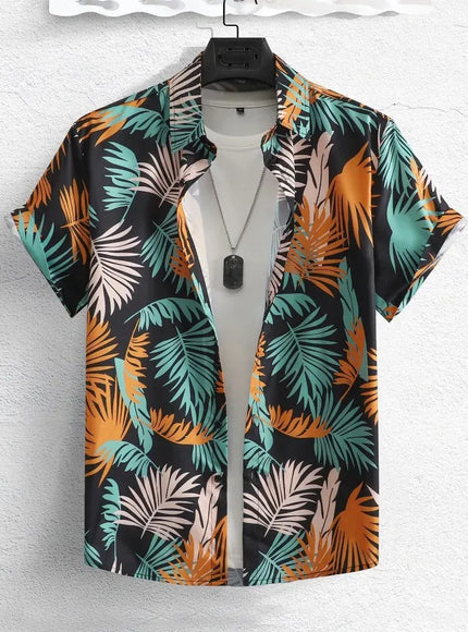 KissICON CSZHD20250111T / 3XL Luxury Black Hawaiian Shirt Vintage Funny Slim Fit