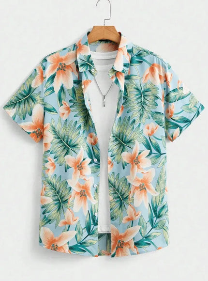 KissICON CSZHD20250111V / 3XL Luxury Black Hawaiian Shirt Vintage Funny Slim Fit
