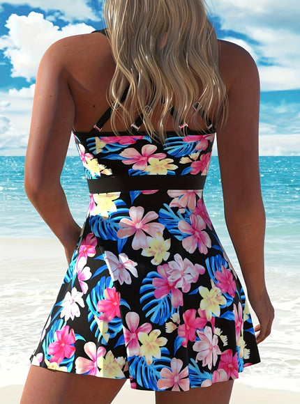 KissICON Curvaswim Curve Floral V-Neck Tankini