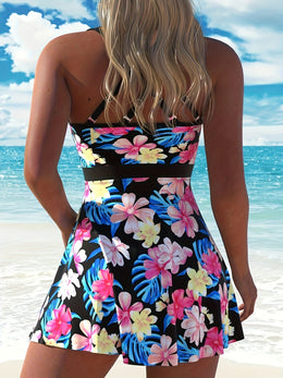 KissICON Curvaswim Curve Floral V-Neck Tankini