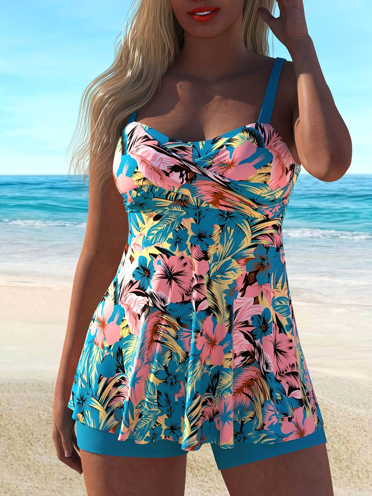 KissICON Curvaswim Curve Tankini – Chic Vacation Skirted