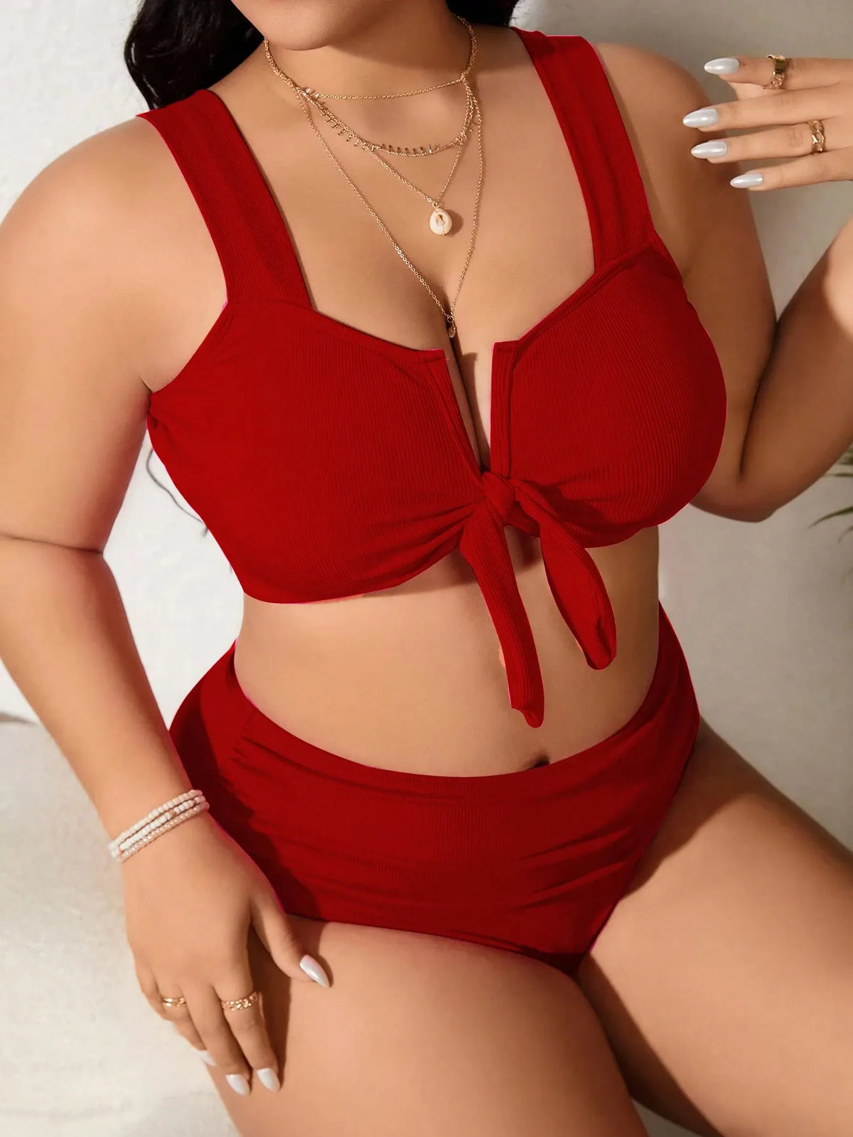 KissICON Curve 2 Pieces Plain Separate Holiday Swimwear