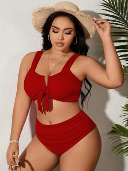 KissICON Curve 2 Pieces Plain Separate Holiday Swimwear