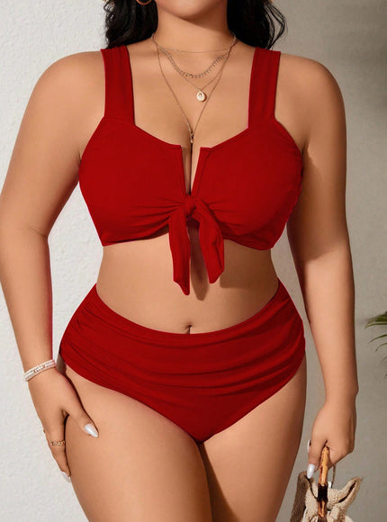 KissICON Curve 2 Pieces Plain Separate Holiday Swimwear