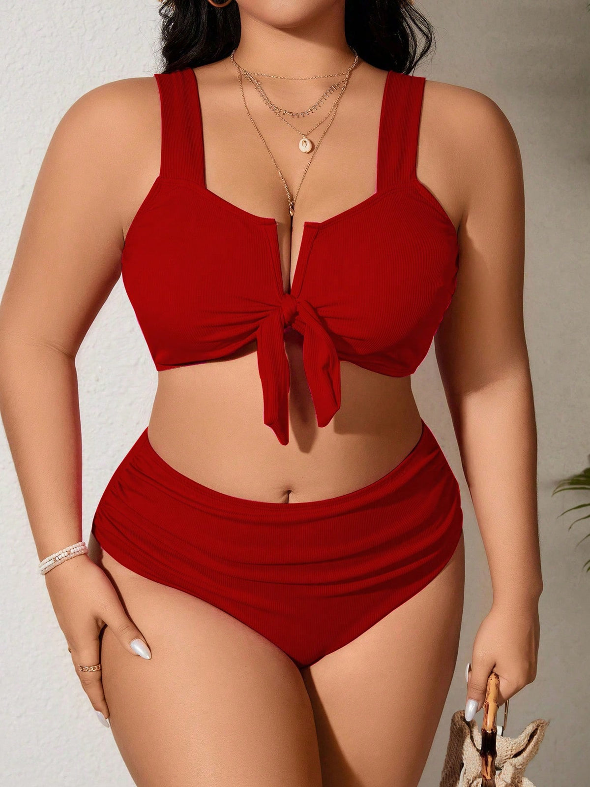 KissICON Curve 2 Pieces Plain Separate Holiday Swimwear