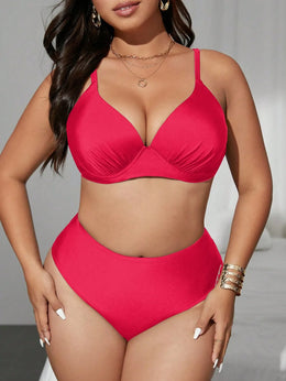 KissICON Curve 2 Pieces Waist Solid Color Gathering