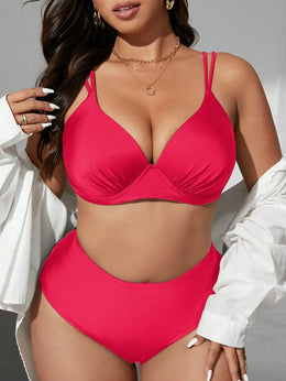 KissICON Curve 2 Pieces Waist Solid Color Gathering