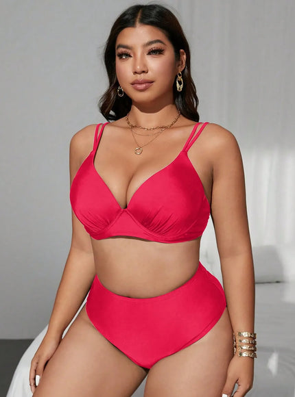 KissICON Curve 2 Pieces Waist Solid Color Gathering