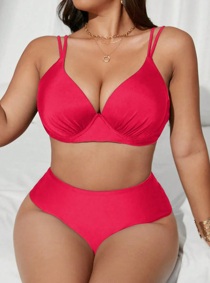 KissICON Curve 2 Pieces Waist Solid Color Gathering