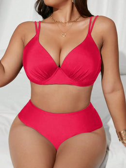 KissICON Curve 2 Pieces Waist Solid Color Gathering