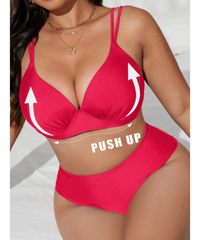 KissICON Curve 2 Pieces Waist Solid Color Gathering