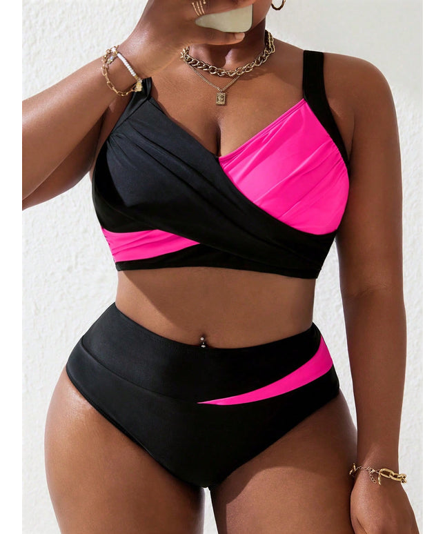 KissICON Curve 2pcs Set – Black Pink Splice