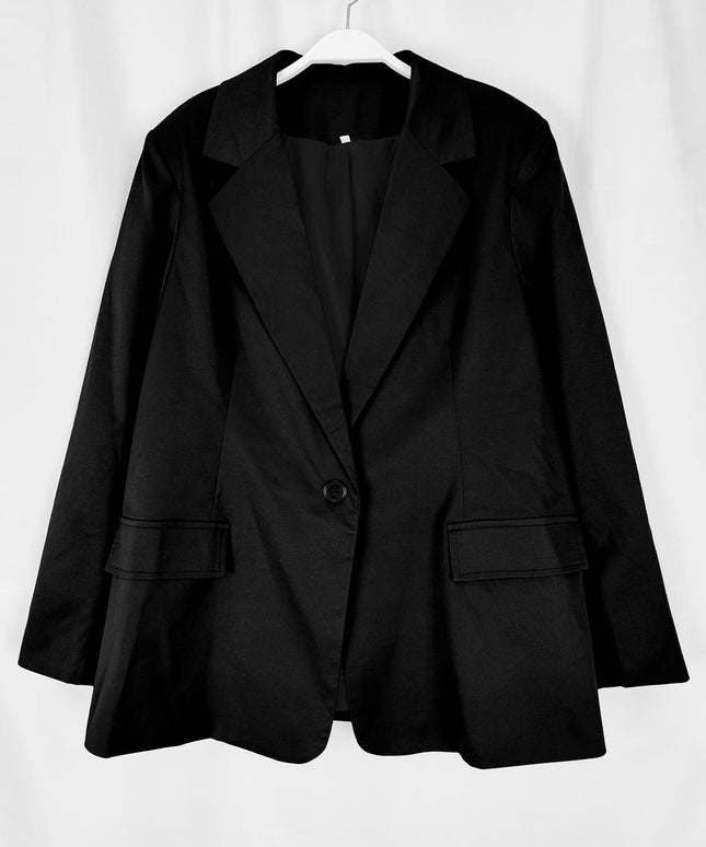 KissICON Curve Black Tailored Blazer – Wrinkleresistant Machinewashable
