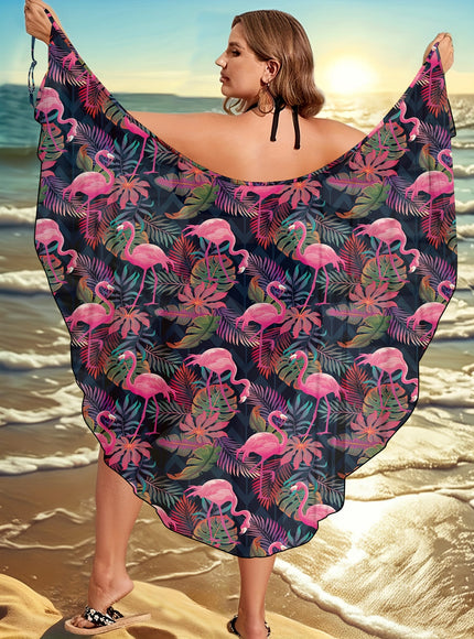 KissICON Curve Bohemian Flamingo Beach Coverup – Tropical