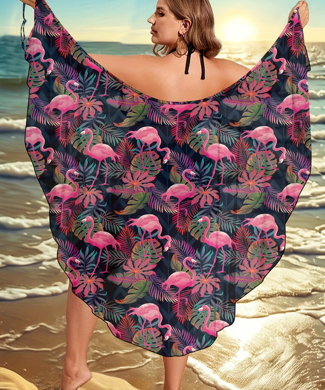 KissICON Curve Bohemian Flamingo Beach Coverup – Tropical