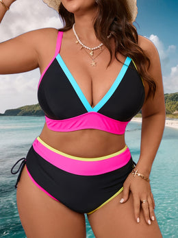 KissICON Curve Color Block Two-piece Bikini – Split Beachwear