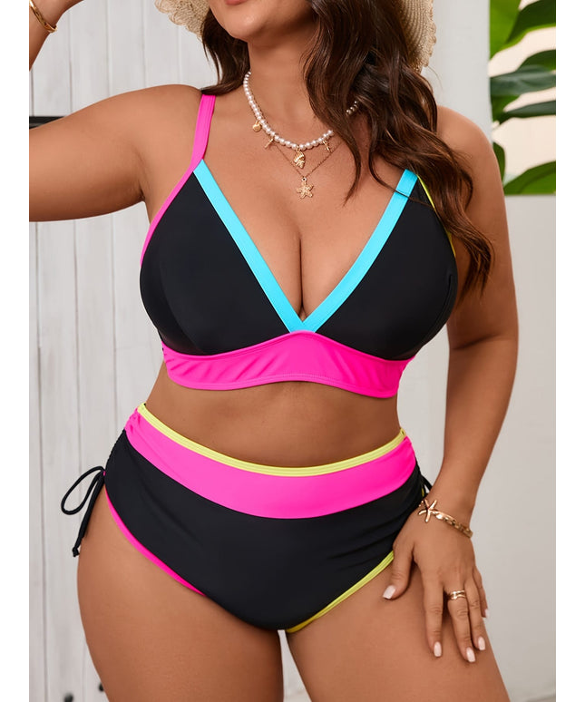 KissICON Curve Color Block Two-piece Bikini – Split Beachwear