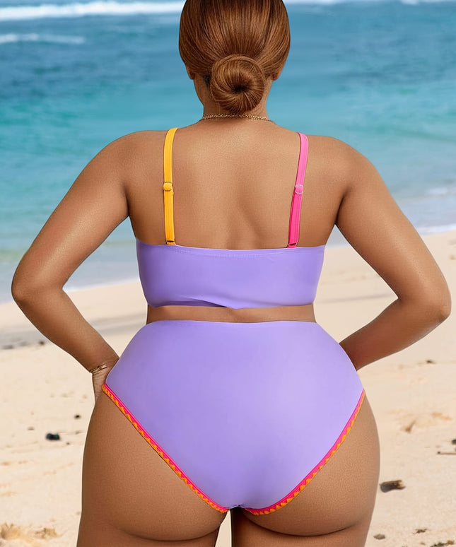 KissICON Curve Color Block V-Neck Bikini – Elasticity