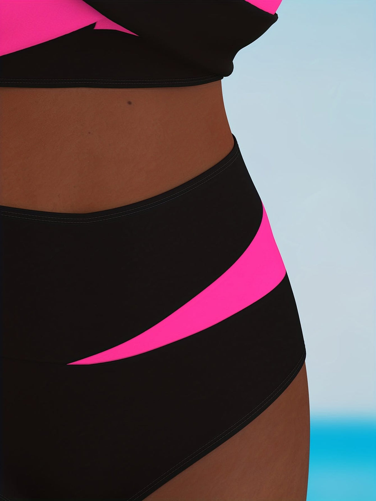 KissICON Curve Colorblock Highelastic Crossstrap Bikini