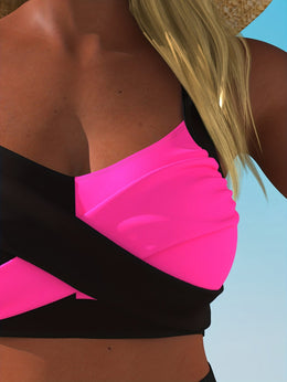 KissICON Curve Colorblock Highelastic Crossstrap Bikini