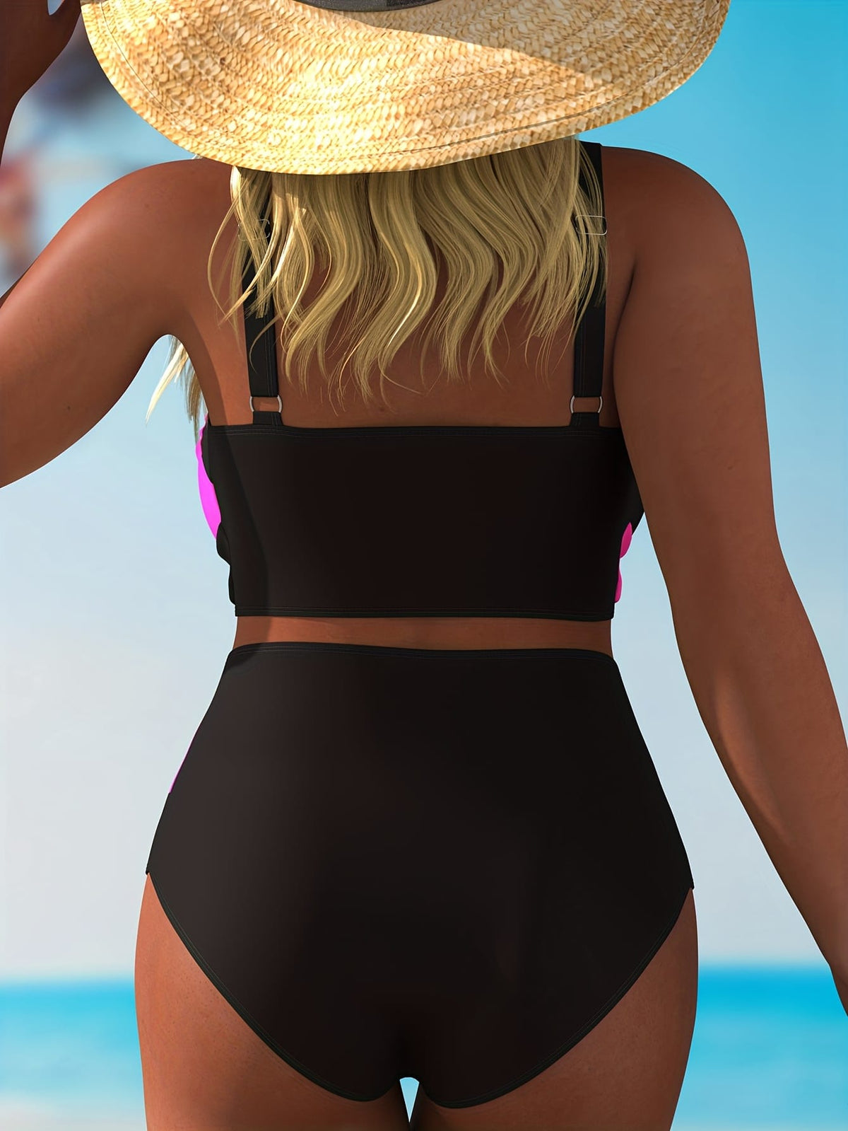 KissICON Curve Colorblock Highelastic Crossstrap Bikini