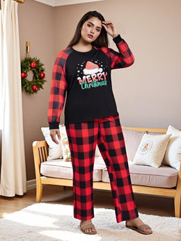 KissICON Curve Cozy Plaid Christmas Pajama Set