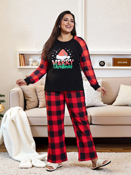 KissICON Curve Cozy Plaid Christmas Pajama Set