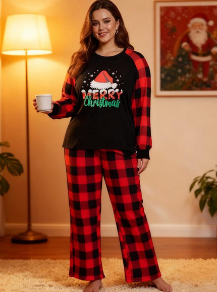 KissICON Curve Cozy Plaid Christmas Pajama Set