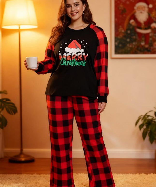 KissICON Curve Cozy Plaid Christmas Pajama Set