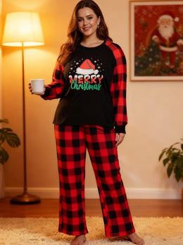 KissICON Curve Cozy Plaid Christmas Pajama Set