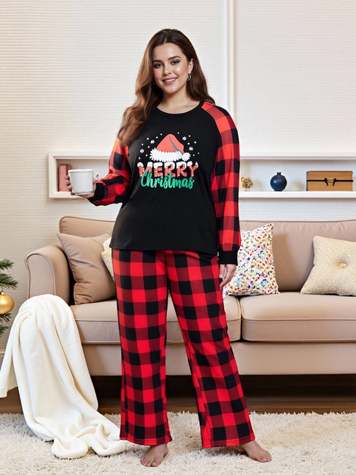 Curve Cozy Plaid Christmas Pajama Set