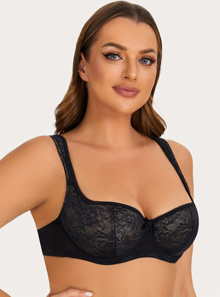 KissICON Curve Elegant Bra – Women's Bow Decor