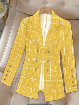 KissICON Curve Elegant Checkered Tailored Blazer – Mature
