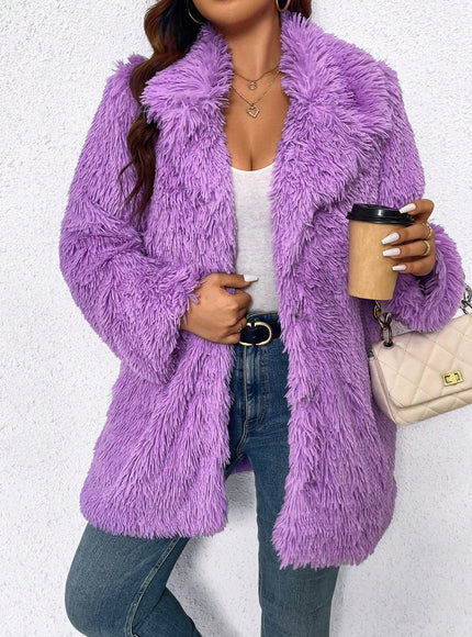 KissICON Curve Faux Fur Coat – Plush Furry Fall