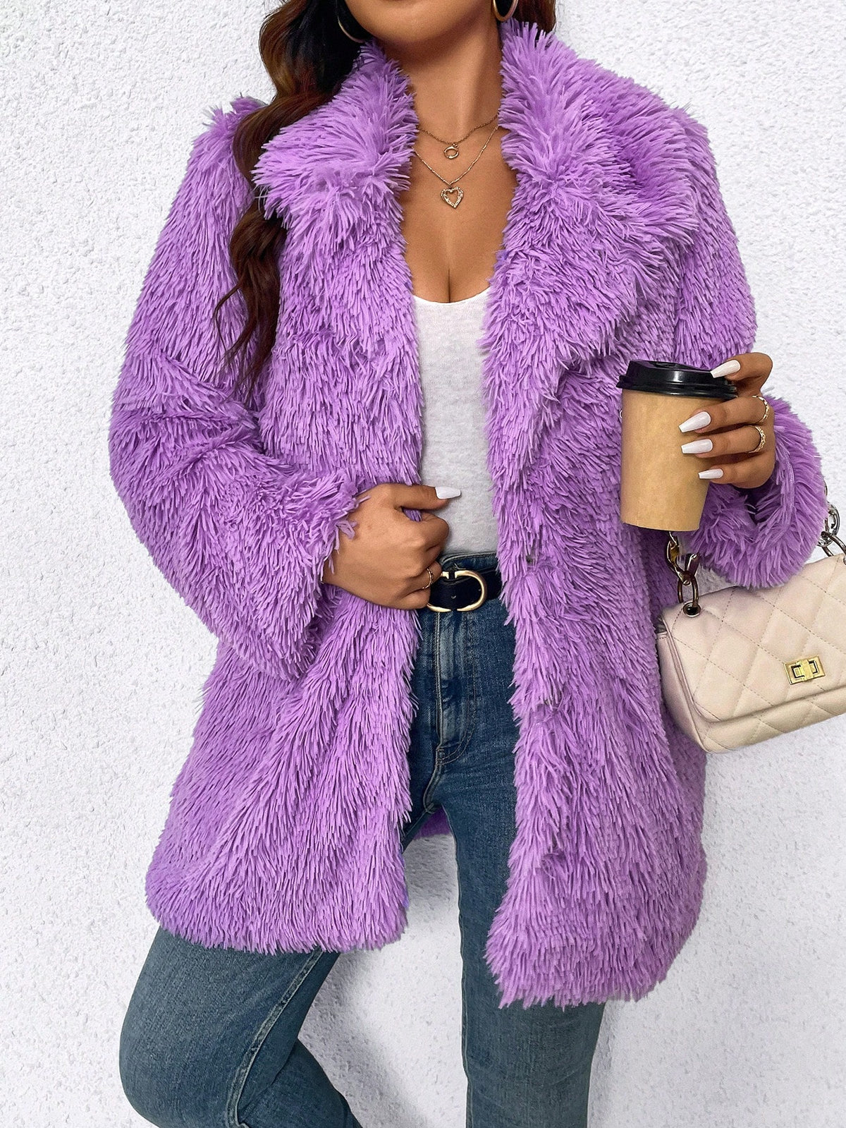 KissICON Curve Faux Fur Coat – Plush Furry Fall