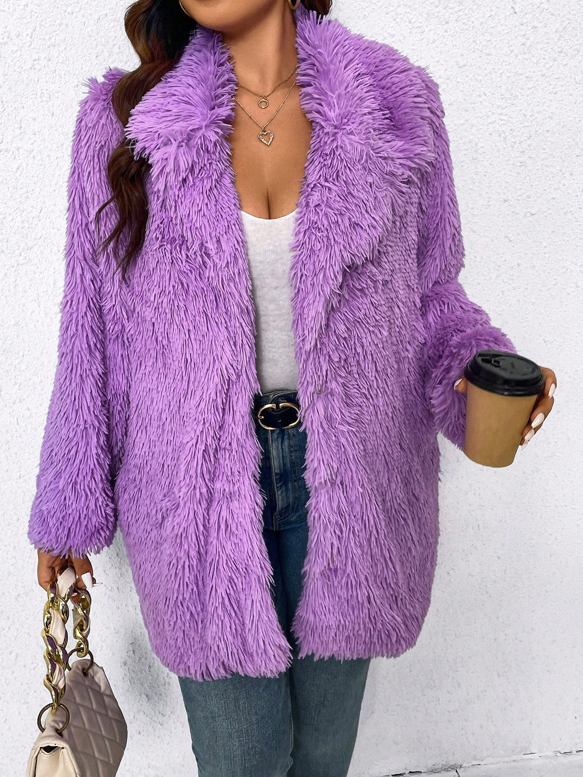 KissICON Curve Faux Fur Coat – Plush Furry Fall