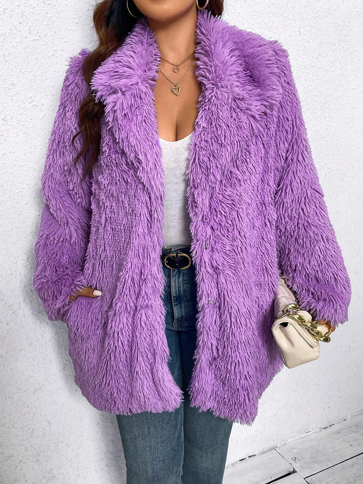 KissICON Curve Faux Fur Coat – Plush Furry Fall