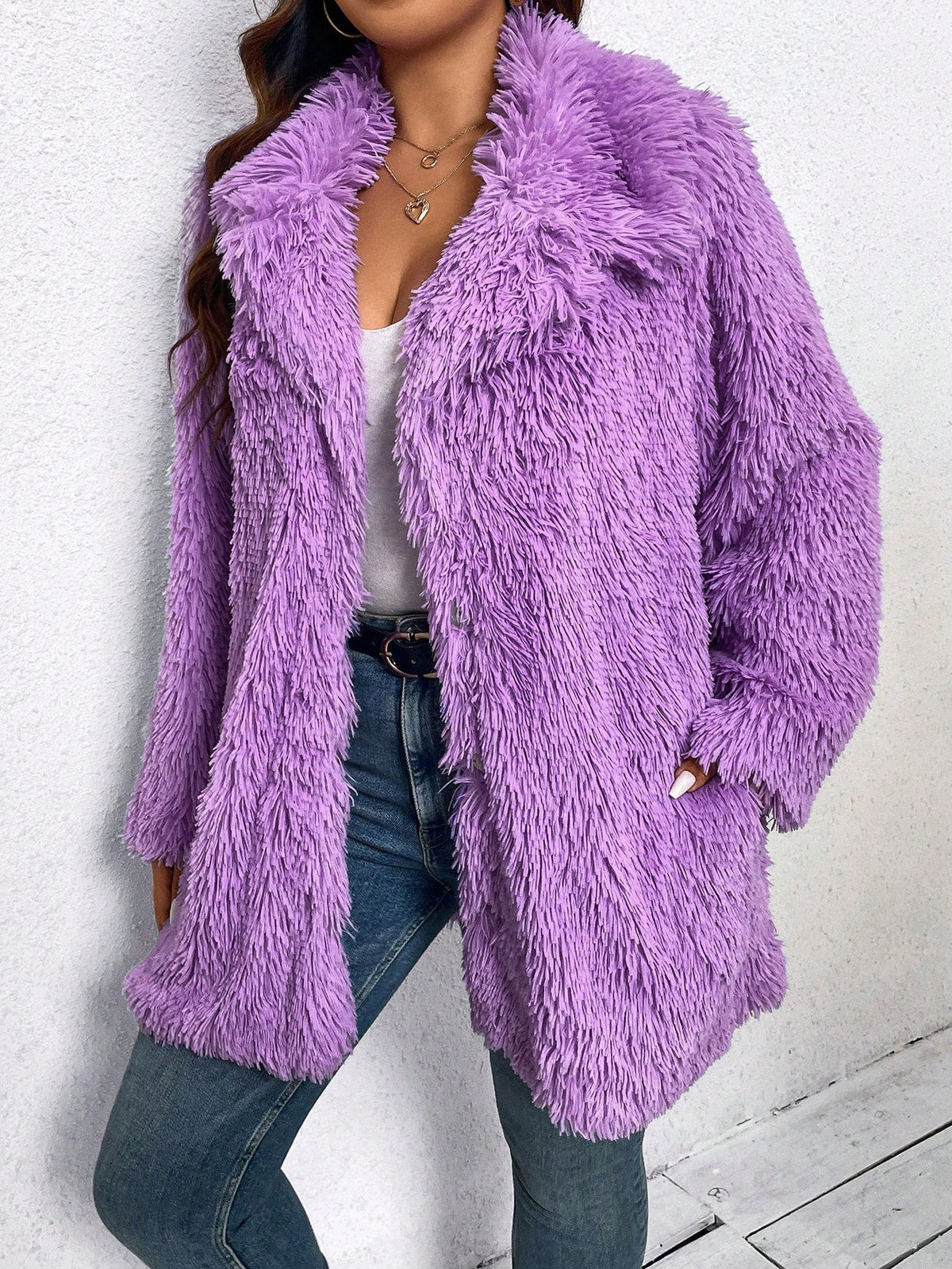 KissICON Curve Faux Fur Coat – Plush Furry Fall