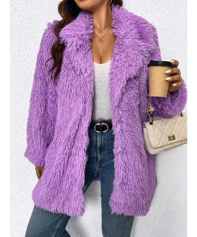 KissICON Curve Faux Fur Coat – Plush Furry Fall