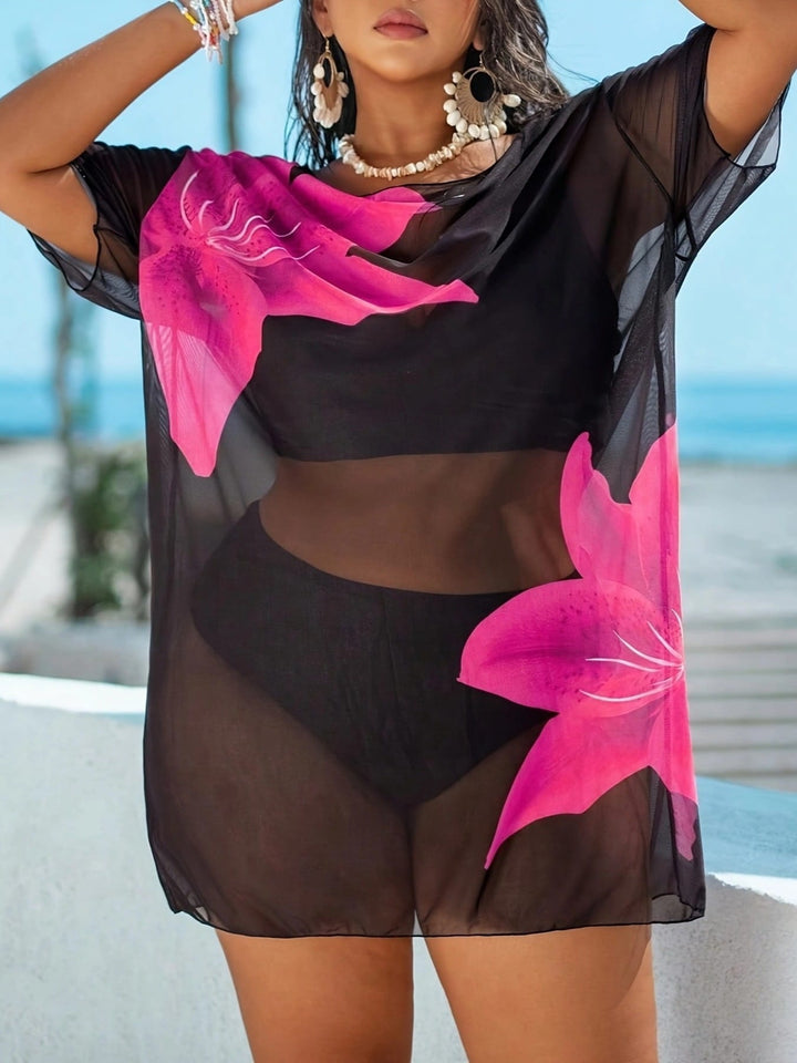 Curve Floral Beach Coverup – Lightweight Stretchy